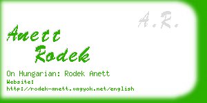 anett rodek business card